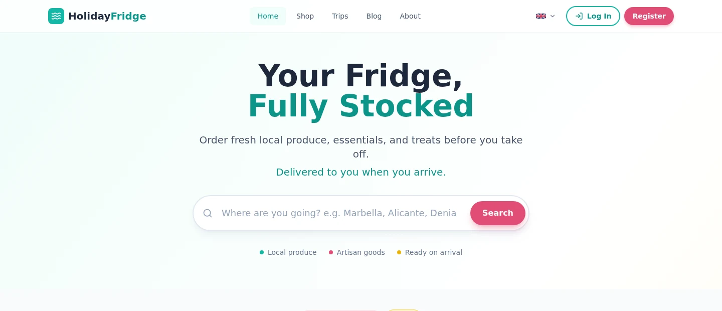 Holiday Fridge homepage